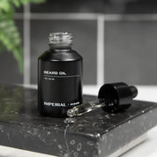 Imperial Scruff beard oil bottle with organic nourishing oils for softer facial hair