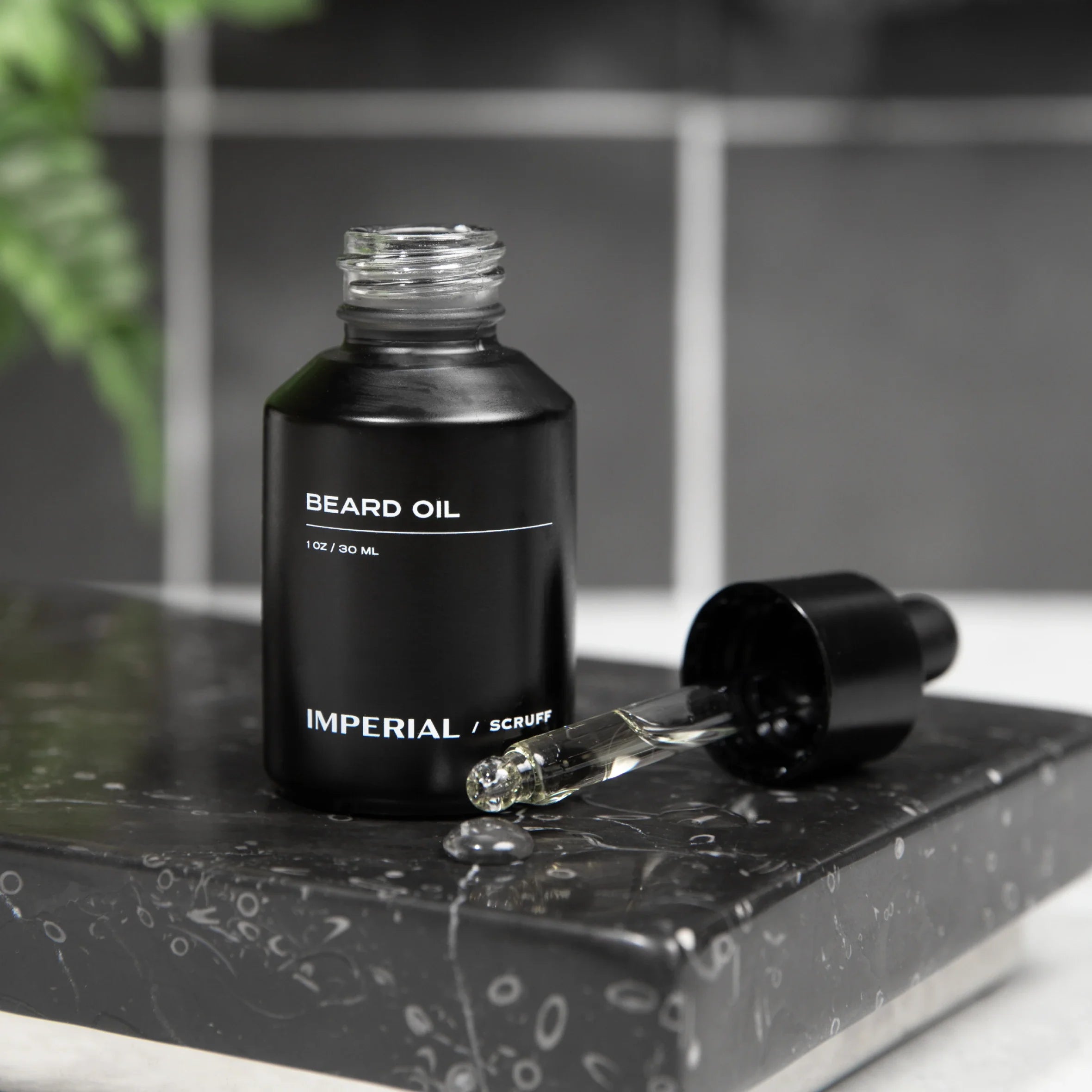 Imperial Scruff beard oil bottle with organic nourishing oils for softer facial hair