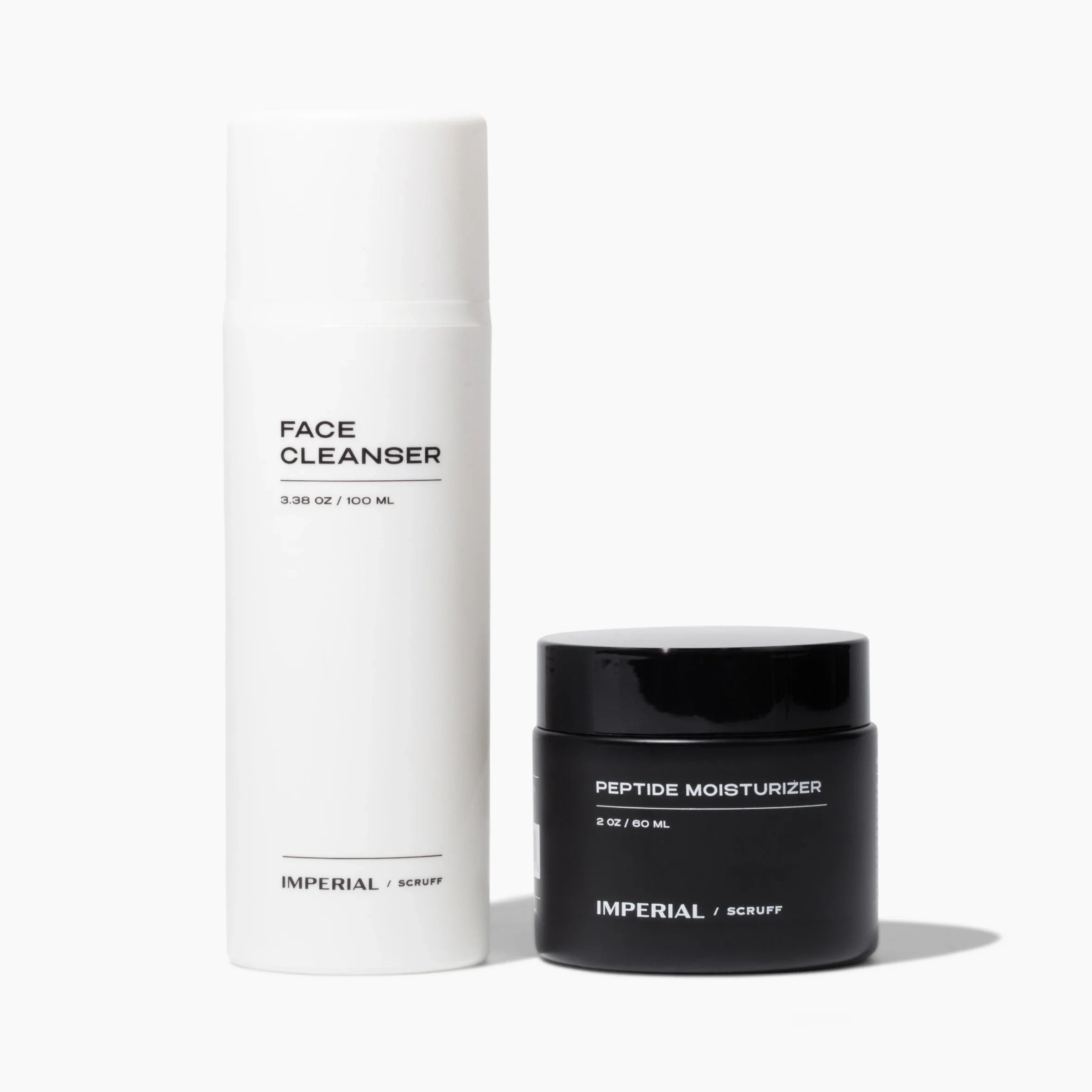 Imperial Scruff face bundle with cleanser and peptide moisturizer set