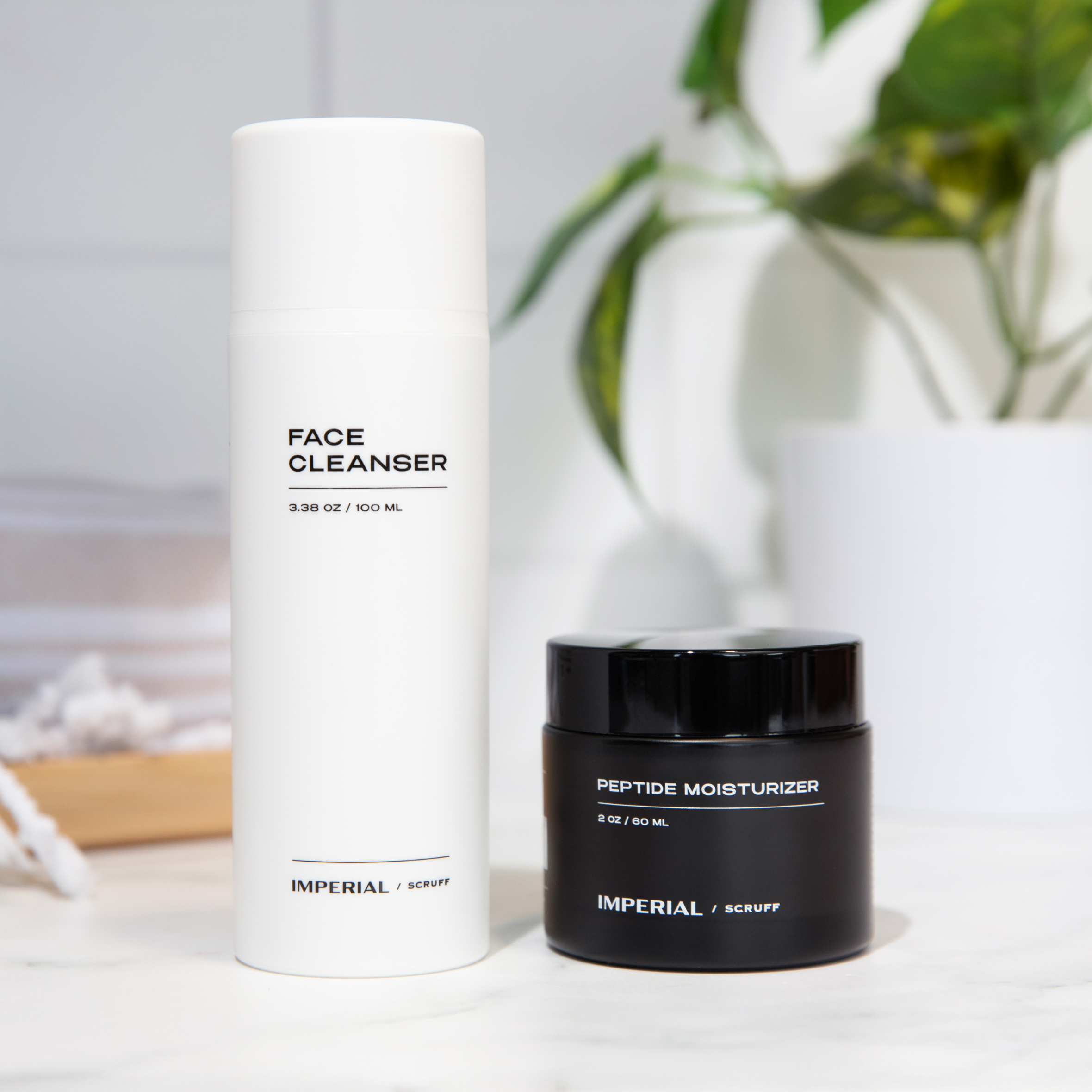 Imperial Scruff face bundle with cleanser and peptide moisturizer set