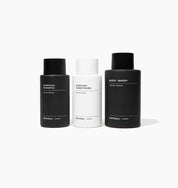 Three bottles of Imperial Scruff products on a white background